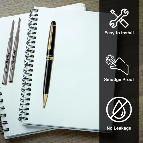 Vista 7 de Pen Savings - Paquete de 10 repuestos de bolígrafo compatibles con bolígrafos Montblanc Twist Style Ballpoint, punta media (paquete a granel) (negro)