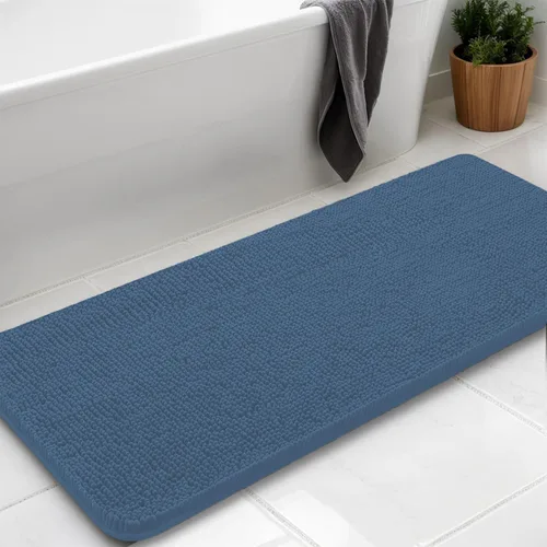 Vista 45 de Alfombras de baño en forma de U, alfombras de baño de felpilla súper absorbentes y respaldo antideslizante de PVC fuerte para inodoros, lavables a