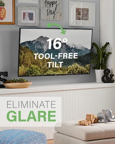 Vista 5 de SANUS Soporte de pared para TV de movimiento completo para pantallas de 19 a 40 pulgadas, diseño de un solo perno inclinado, gira y se extiende