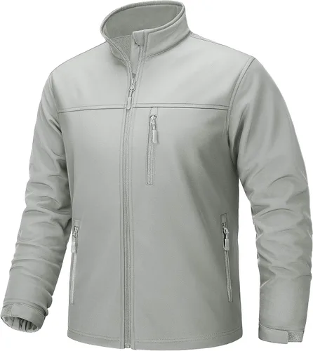 Vista 11 de TACVASEN Chaqueta ligera Softshell para hombre, con forro polar, impermeable, táctica, con cremallera, abrigo de invierno cortavientos casual