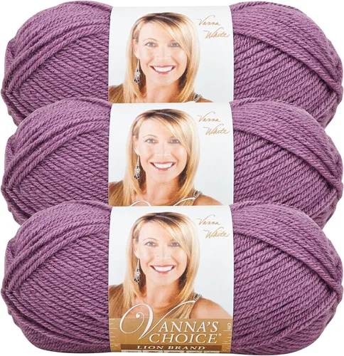 Vista 69 de Lion Brand Yarn (1 madeja) Hilo Vanna's Choice, mármol gris