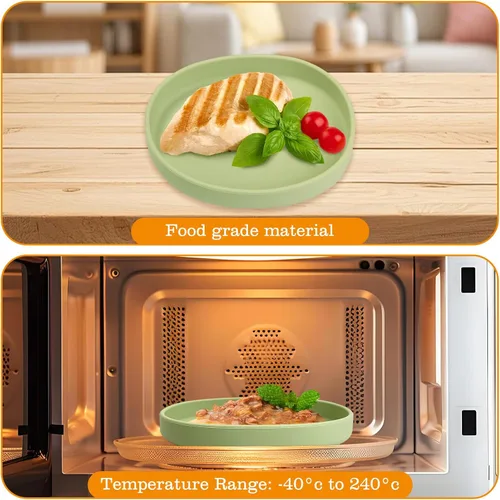 Vista 4 de BNOSDM Plato de Comida de Silicona para Perros, Cuenco Poco Profundo para Perros, Plato Plano para Gatos, 1 Paquete, Platos Pequeños para Cachorros