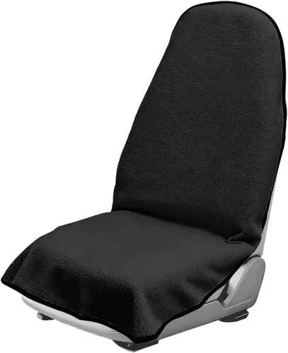 Vista 9 de Funda de asiento de coche de tela de rizo de 55.12 x 29.53 pulgadas, color beige