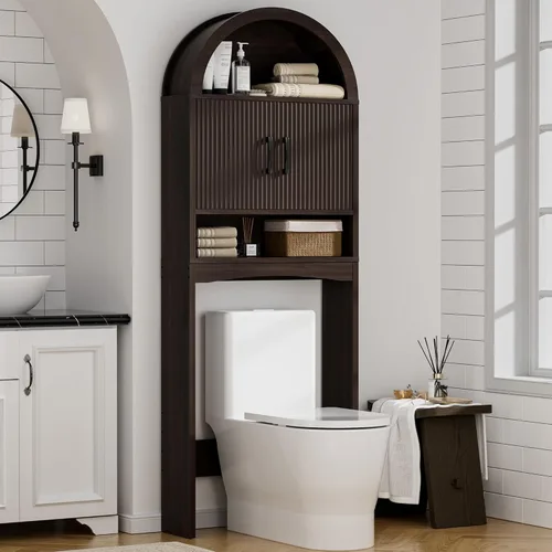Vista 14 de Spurgehom Over Toilet Storage Cabinet, Bathroom Arch Organizer,Wood Madera