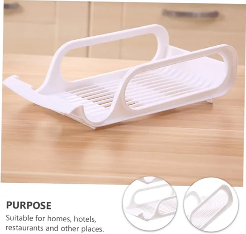 Vista 6 de 2 soportes de plástico apilables para latas, color blanco, contenedores de almacenamiento para refrigerador