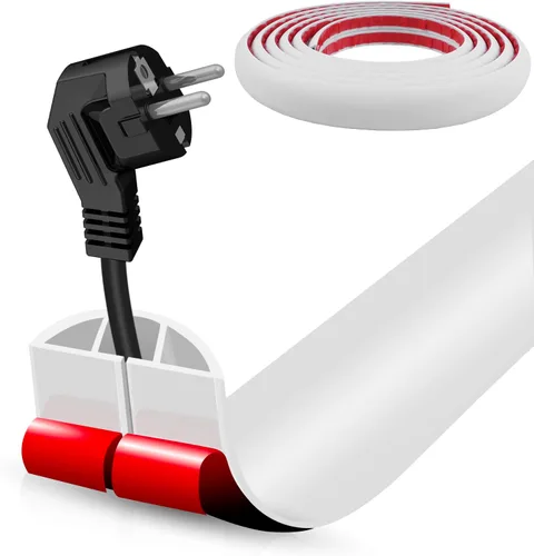 Vista 18 de Cubierta autoadhesiva para cables de suelo, gestión de cables de 3.3 pies, protector de tira de extensión para cables, evita tropiezos de cables