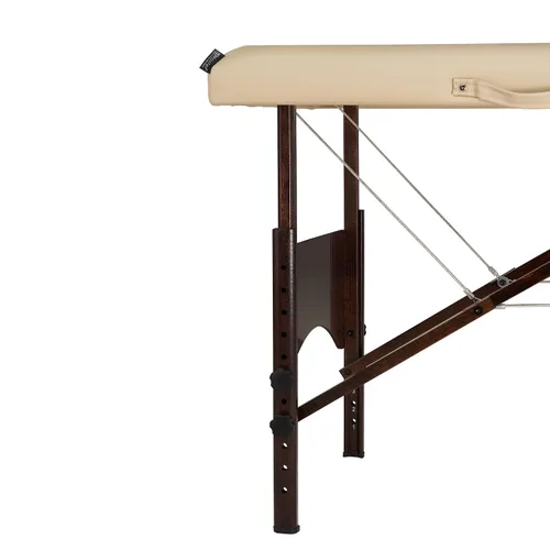 Vista 4 de Master Massage Argo - Mesa de masaje portátil de 28 pulgadas en crema con patas de nogal, cama de spa para ejercicio y masaje de mesa, cama