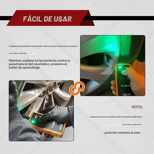 Vista 6 de Monitor de presión de neumáticos automotriz GM - Herramienta de restablecimiento de sensor de neumáticos, accesorios para auto EL-50448 compatibles