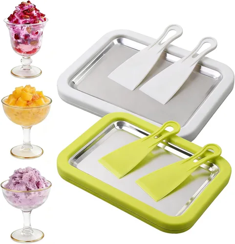 Vista 12 de Máquina de helados enrollados, nueva máquina de rodillos de helado casera, máquina de helado instantáneo, bandeja de helado rodada para actividades
