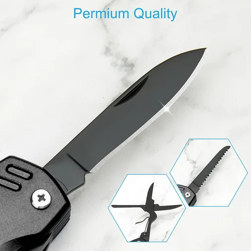 Vista 4 de Bovgero Cuchillo Multiherramienta, Cuchillo de Bolsillo 16 en 1, Cuchillo Multiherramienta Hecho a Mano, Regalo de Cumpleaños y Navidad para Hombres