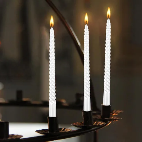 Vista 4 de Kemladio 4 velas cónicas de 10 pulgadas, quemadas sin perfume 7.5 horas, cena elegante, palitos de velas altas, decoraciones de fiesta de Halloween