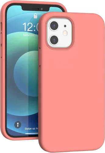 Vista 81 de Funda de silicona líquida compatible con iPhone 12 Pro Max 6.7 pulgadas, funda de gel de protección completa con forro de microfibra, funda