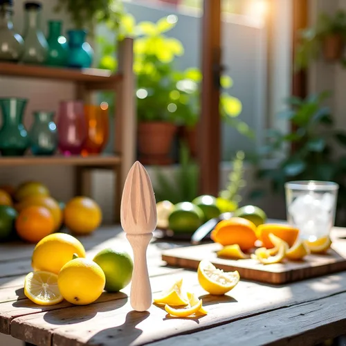 Vista 6 de Exprimidor de cítricos de madera y limón – Exprimidor manual manual de cítricos/naranja Herramienta exprimidora de frutas portátil para el hogar