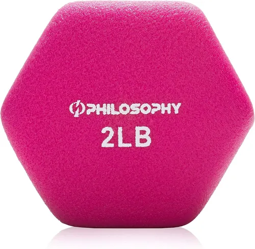 Vista 3 de Philosophy Gym Juego de 2 mancuernas de neopreno con forma hexagonal
