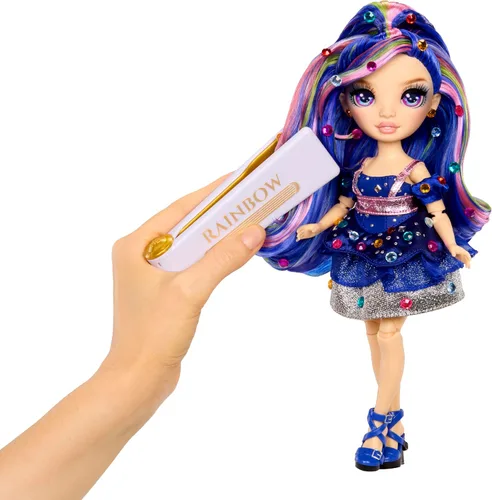 Vista 5 de Muñecas de moda Rainbow High - Genevieve Bleue (Azul) con herramienta Bedazzler y gemas brillantes