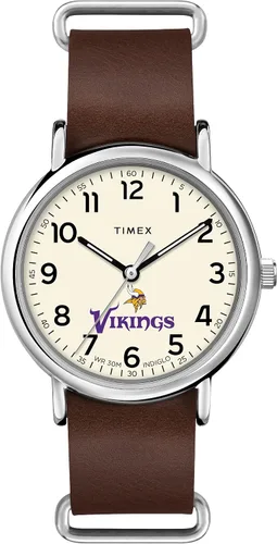 Vista 4 de Timex Tribute Correa de cuero de cuarzo NFL Weekender de 1.575 in para hombre