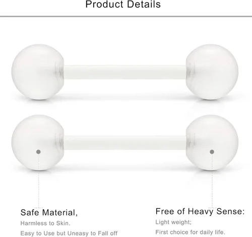 Vista 4 de Lcolyoli 36 piezas de 14 G que brilla en la oscuridad, barra de lengua recta, barra de acrílico flexible para pezón, joyería para mujeres y hombres