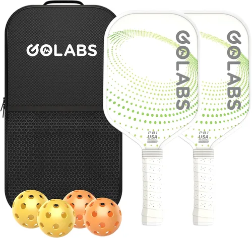 Vista 11 de Golabs Pickleball Paddles Set of 2,Fiberglass USAPA Approved 16mm Thickness 8oz Lightweight, 5.51" Comfort Anti-Slip Elongated Grip Increased