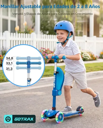 Vista 4 de Gotrax KS3 Kick Scooter with Seat, 3 Wheels for Kids Age 2+, Gifts