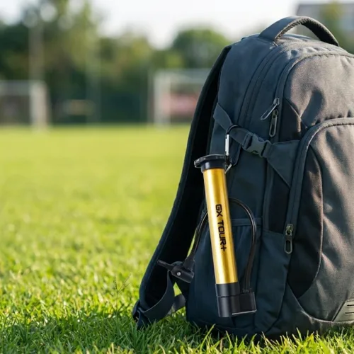 Vista 4 de Inflador de bolas con agujas humedecidas. Fácil de operar y apto para niños. Baloncesto, fútbol, fútbol y mucho más. Funda metálica duradera.