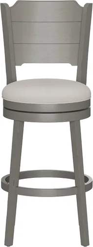 Vista 11 de Hillsdale Clarion Taburete giratorio de madera con altura de barra, gris envejecido