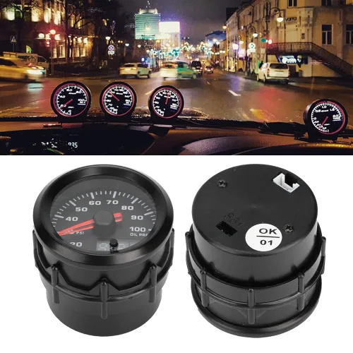 Vista 7 de Kit de medidor de presión de aceite,Medidor de presión de aceite eléctrico y remitente,Productos del sistema eléctrico automotriz,2In 52Mm Medidor