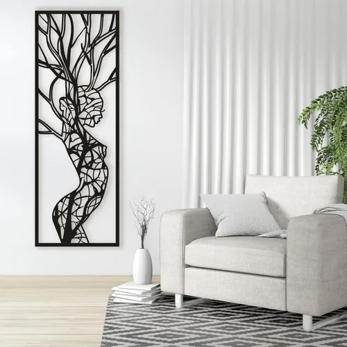 Vista 5 de Arte de pared de metal con cuerpo femenino, decoración de árbol de la vida, decoración de pared de metal, decoración de pared de metal para mujer