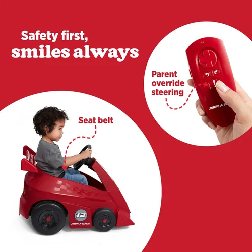 Vista 5 de Radio Flyer Grow with Me Racer, for Kids Age 1.5-4, Red, Large