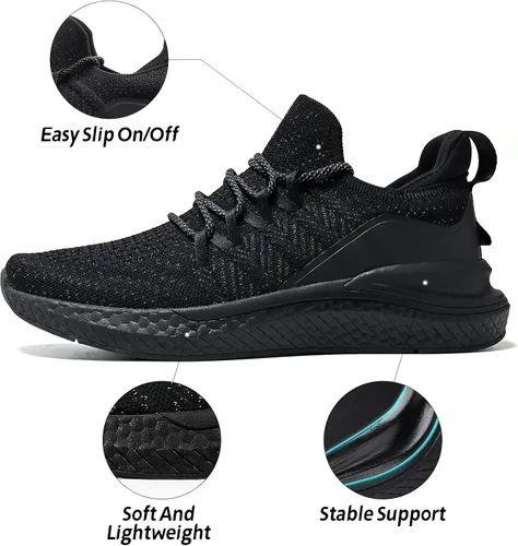 Vista 3 de Kickticks Tenis deportivos sin cordones para mujer, tenis atléticos, para correr, entrenamiento, ligeros, casuales, para gimnasio, para mujer