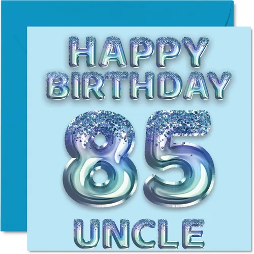 Vista 205 de Stuff4 Tarjeta de primer cumpleaños para niños, globo de fiesta con purpurina azul, tarjetas de feliz cumpleaños para niño de 1 año, nieto, hijo, 57