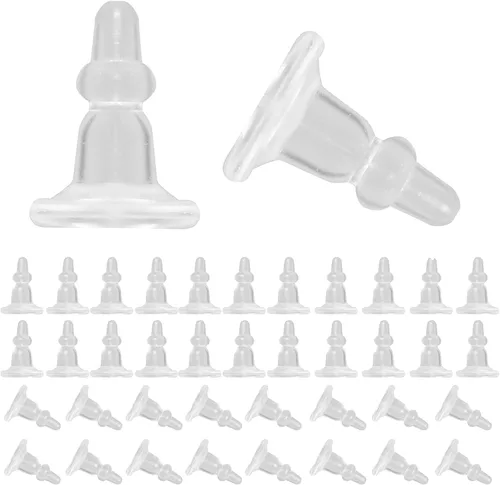 Vista 12 de 290 piezas de aretes de silicona para tachuelas, parte trasera de aretes de cubierta completa, 6 estilos de aretes de goma hipoalergénica 6 estilos
