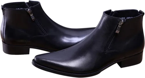 Vista 7 de Santimon Botas casuales con punta puntiaguda con cremallera de moda para hombre