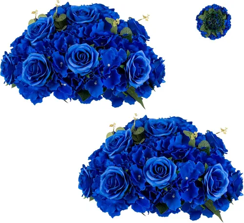 Vista 15 de BLOSMON Bolas de Flores Artificiales Centros de Mesa de Boda 2 Piezas 11.8" Lila Flores Falsas Rosa Hortensia Arreglo de Bolas Centro de Mesa