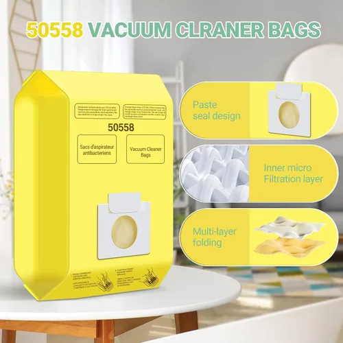 Vista 6 de Paquete de 6 bolsas para aspiradora Kenmore tipo C/Q 5055 50555 50557 50558 y Pana·sonic tipo C-5 C-18, serie 200, serie 400, serie 600, serie 700
