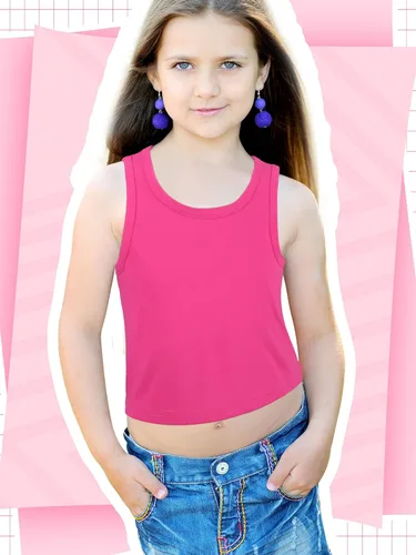 Vista 5 de SATINIOR Camiseta sin mangas de 6 piezas para niñas para gimnasia y ropa de baile