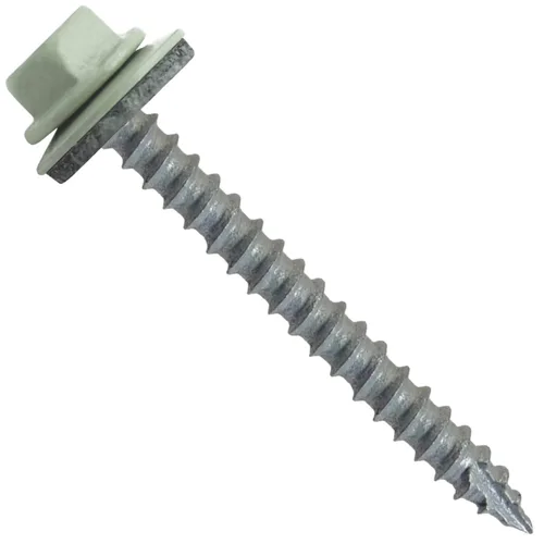 Vista 57 de TORNILLOS PARA TECHOS DE METAL #14: (250) Tornillos x 1" ABC GRIS Tornillo para techo de chapa metálica con cabeza hexagonal y arandela.