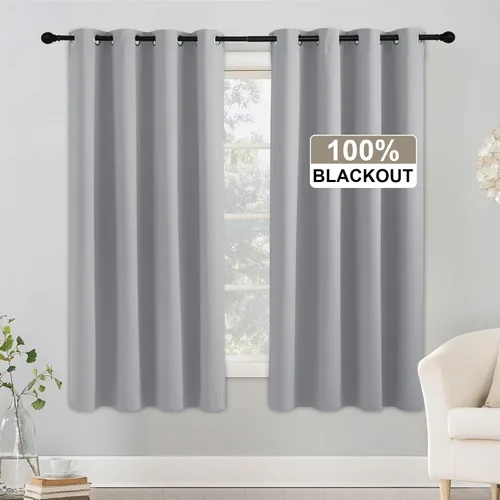 Vista 21 de RYB HOME - Cortinas para armario de 36 pulgadas, cortinas para oscurecer la habitación con ojales resistentes a la oxidación, cortinas de Aqua