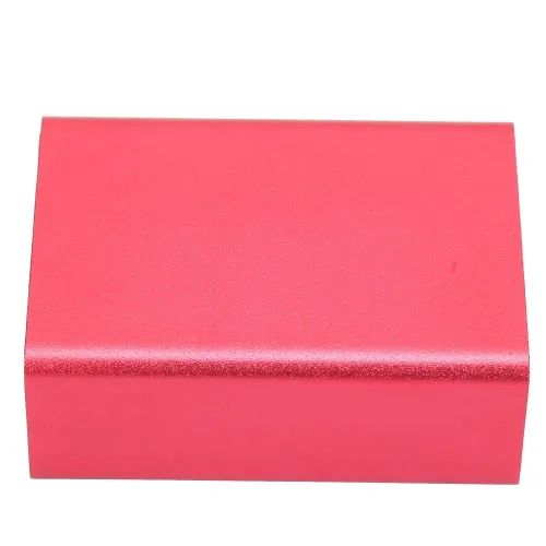 Vista 8 de Caja de circuito, caja de refrigeración de aluminio para instrumentos de bricolaje, caja de recinto de proyectos electrónicos, color rojo esmerilado
