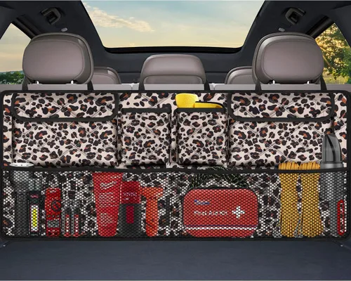 Vista 10 de Organizador de maletero Femuar, organizador de cajuela de gran capacidad (106,7*45,7 cm), bolsa de almacenamiento plegable para el coche con 8