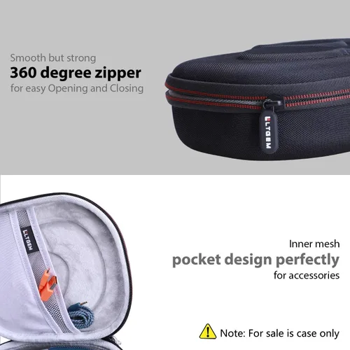 Vista 5 de LTGEM - Funda rígida para auriculares JBL, color gris y negro