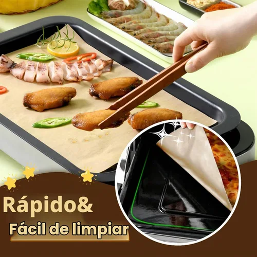Vista 5 de Forros desechables para freidora de aire Emeril Lagasse 26 QT extra grande, 120 hojas de papel pergamino sin blanquear accesorios para horno