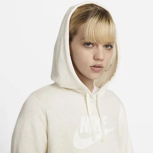 Vista 5 de Nike Sportswear Club Fleece - Sudadera con capucha para mujer, Avena jaspeadoblanco