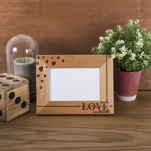 Vista 4 de Be Burgundy Marco de fotos personalizado para mamá de 4 x 6 pulgadas, con texto en inglés You are the World, regalos para mamá de parte de hija e