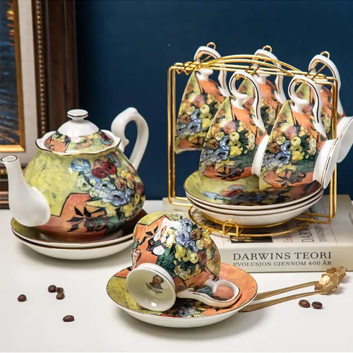 Vista 4 de YY YEARCHY Soporte para tazas de café, soporte escurridor de tazas de espresso, organizador de árbol de taza de metal con 6 ganchos para encimera