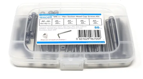 Vista 65 de iexcell Kit de tornillos de cabeza hexagonal de acero inoxidable 304, 100 unidades M2 x 0.157 in, paso de rosca de 0.016 in