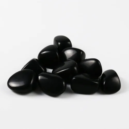 Vista 2 de Piedras de obsidiana negra natural pulida, cristales y piedras curativas de cuarzo a granel para Wicca, Reiki, energía curativa, piedras de chakras