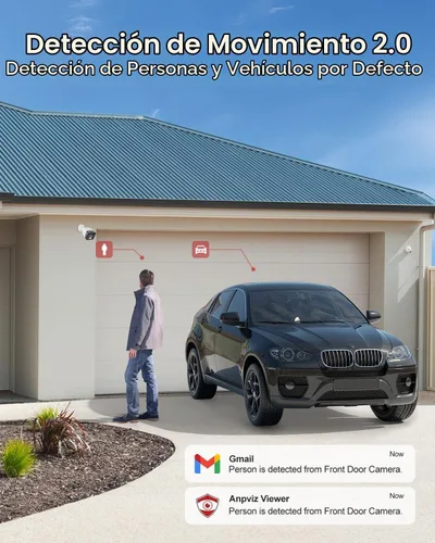 Vista 3 de Anpviz Cámara IP Bullet PoE de 5MP para exteriores, cámara de seguridad