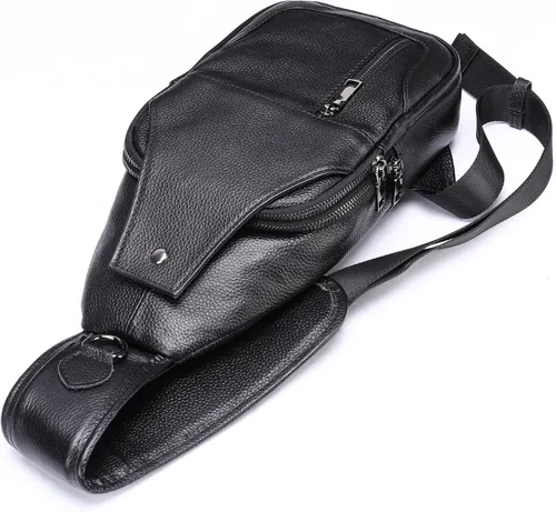 Vista 194 de LUKZIJAES Bolso bandolera de cuero genuino para hombre