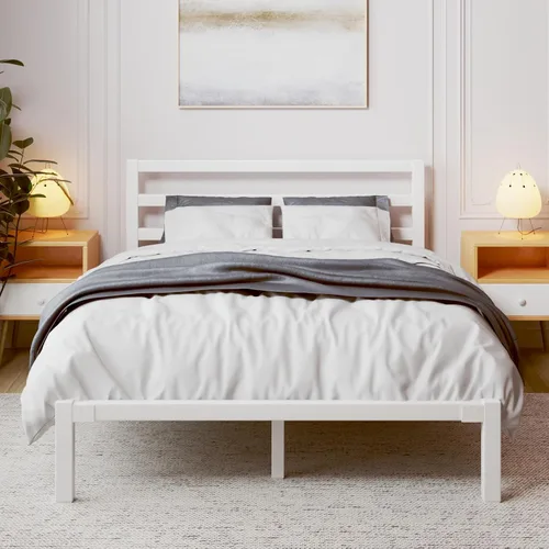 Vista 12 de LoVinson Armazón de Cama Tamaño King, Armazón de Cama Plataforma de Servicio Pesado con Base de Metal Fuerte, Almacenamiento Debajo de la Cama, Base