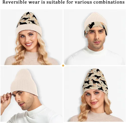Vista 4 de Naanle Gorro de invierno para mujer, elástico, cálido, para invierno, Skully